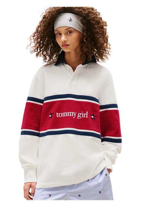Polo rugby Tommy Girl relaxed fit con logo sul retro Tommy Hilfiger | DN0DN00068YBL